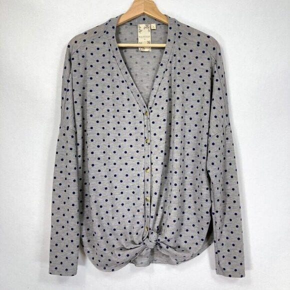 🔥 3/$15🔥Lightweight Oversized Button Down Polka Dot Cardigan Back To School  M - Picture 1 of 5